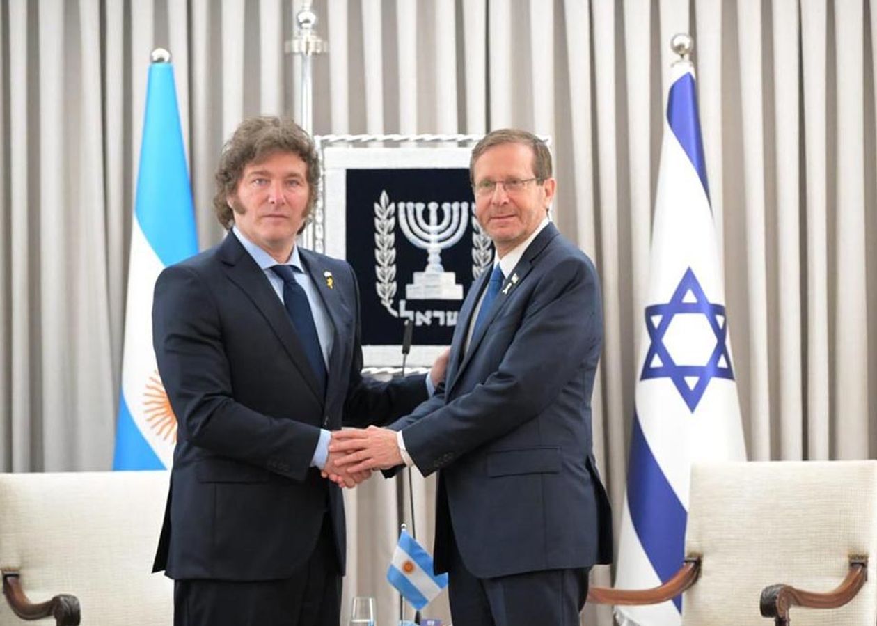 .Javier Milei con el presidente de Israel, Isaac Herzog.