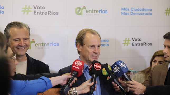 Adán Bahl, candidato a gobernador de Más para Entre Ríos, junto al gobernador Gustavo Bordet.