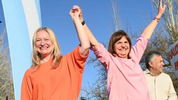 Hebe Casado con Patricia Bullrich en la campaña del año pasado.&nbsp;