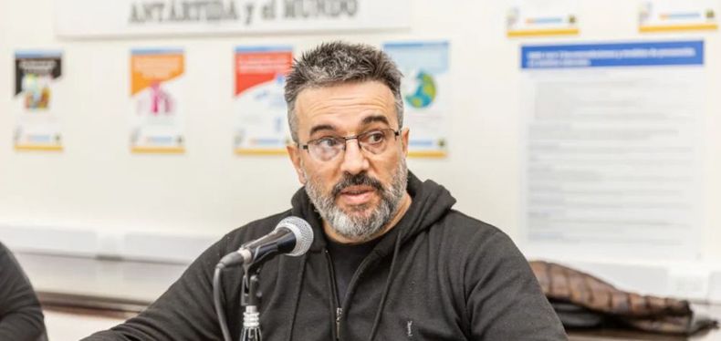 Horacio Catena, líder de la protesta docente en Tierra del Fuego. 