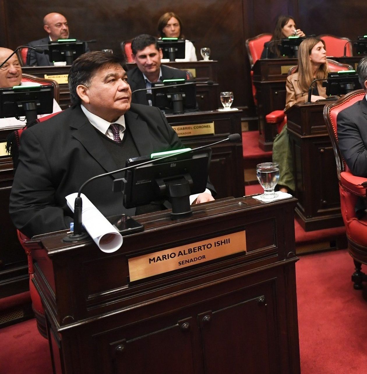 Mario Ishii, en el recinto del Senado bonaerense.