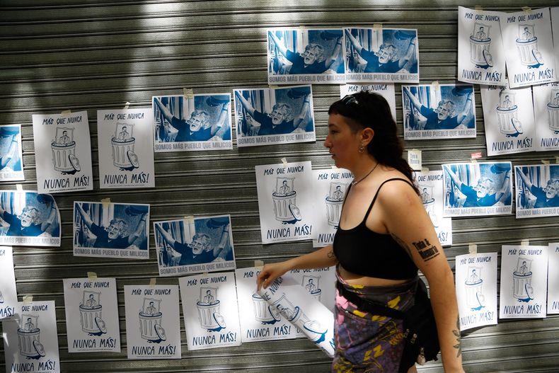 Norma Plá presente en los carteles de la marcha. Foto: Victoria Gesualdi.