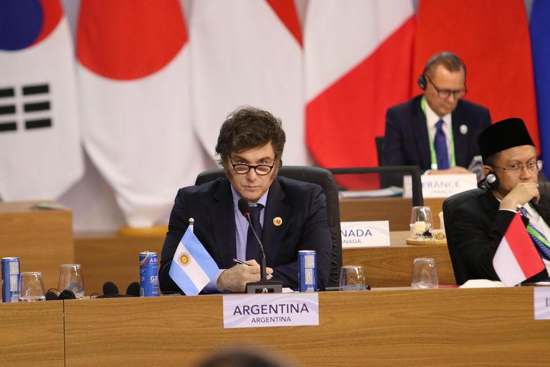 Javier Milei en la cumbre del G20 de Río de Janeiro.