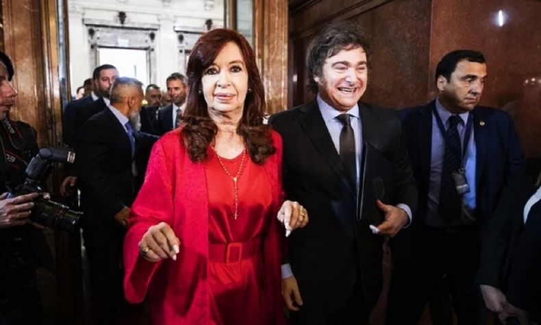 CFK y Javier Milei.