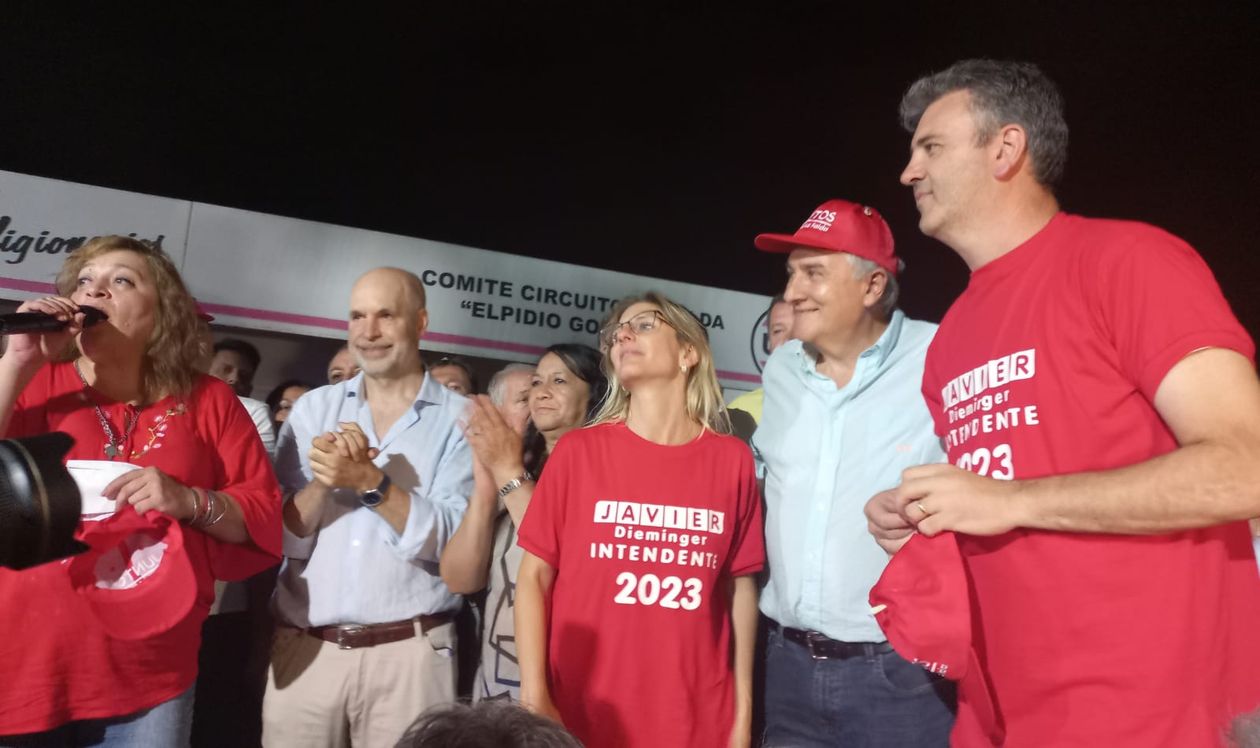 Larreta y Morales juntos en la victoria de JxC en La Falda, Córdoba.
