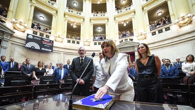 Juró Patricia Bullrich como senadora.