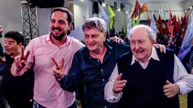 El trío más mentado del PJ de La Pampa: Luciano di Nápoli, Sergio Ziliotto, Carlos Verna. Tensiones, treguas y desconfianzas. FOTO: www.radiokermes.com