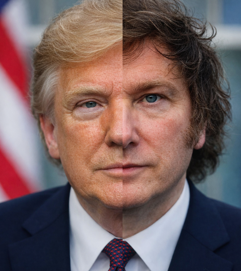 De Donald Trump a Javier Milei (imagen generada con inteligencia artificial).