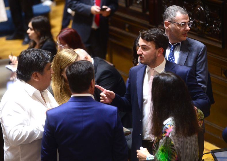 Los jefes de bloque Matías Ranzini (PRO) y Agustín Romo (La Libertad Avanza)