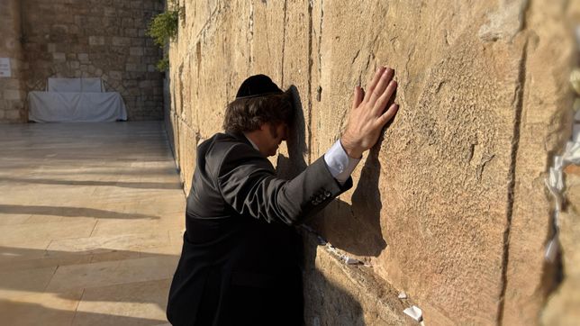 Javier Milei en Israel. 
