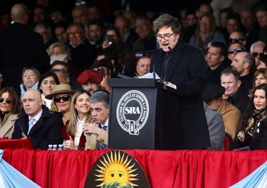 Javier Milei en la Sociedad Rural. El Gobierno anunció 40 días de retenciones cero para el campo.&nbsp;