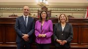 Mesa directiva. La socialista Clara García retuvo la presidencia, el radical José Corral la vicepresidencia primera y Sonia Martorano, del peronismo, la vicepresidencia segunda.