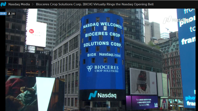 La celebración de Bioceres tras empezar a cotizar en Wall Street, en 2019.