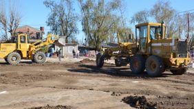 San Martín: avanzan con la construcción de un playón polideportivo