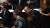 Martín Menem con el asesor presidencial Lule Menem y el secretario parlamentario de Diputados, Adrián Pagán.&nbsp;