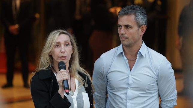 Karina Milei y Martín Menem en el búnker libertario.