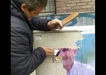 Campaña sucia: empleados municipales de Avellaneda quitaron cartelería de Morales