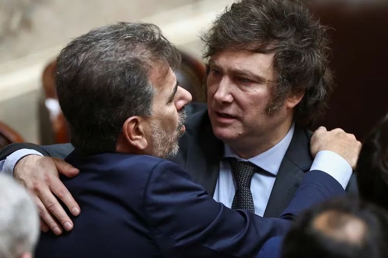 Javier Milei y Cristian Ritondo, jefe del PRO.&nbsp;