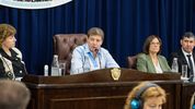 El gobernador de Tierra del Fuego, Gustavo Melella, en la apertura de sesiones. A su izquierda, la presidenta del STJ, María del Carmen Battaini. El gobernador de Tierra del Fuego, Gustavo Melella, en la apertura de sesiones. A su izquierda, la presidenta del STJ, María del Carmen Battaini.