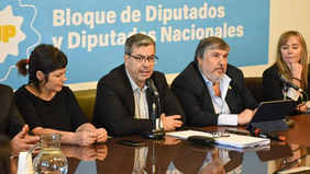 Germán Martínez (Diputados); José Mayans y Juliana Di Tullio (Senado), líderes del peronismo en el Congreso.&nbsp;