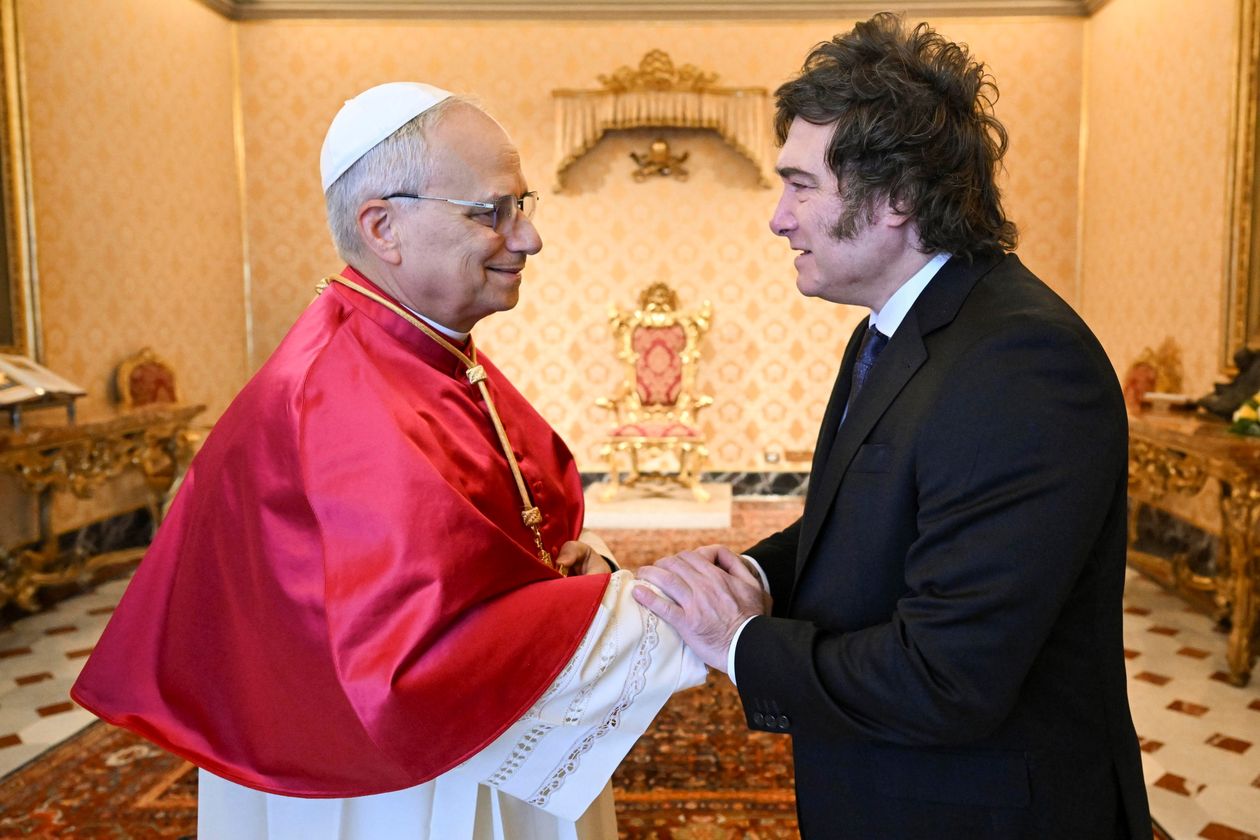 El papa León XIV y el presidente Javier Milei