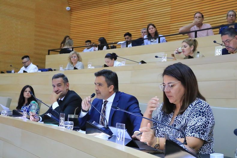 Nadia Fernández, junto a Victoria Busso, Miguel Siciliano, Facundo Torres Lima.