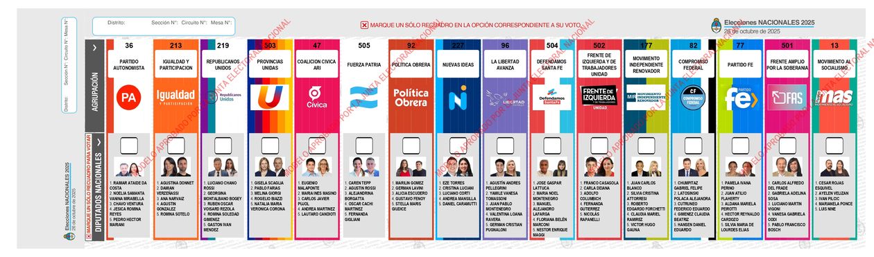 Las listas que competirán en la elección de Santa Fe.&nbsp;