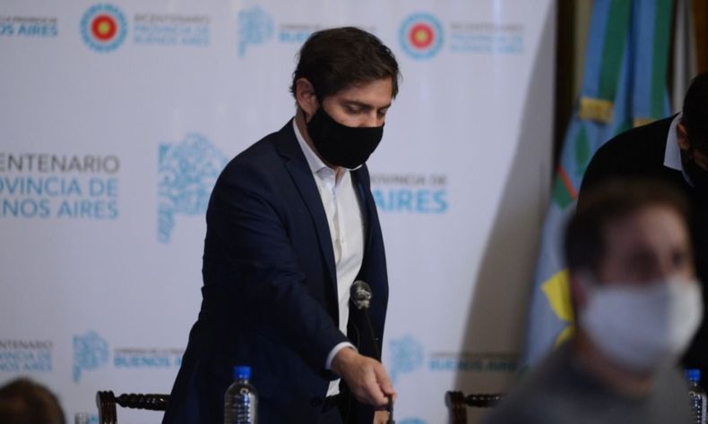 Kicillof con barbijo Kicillof