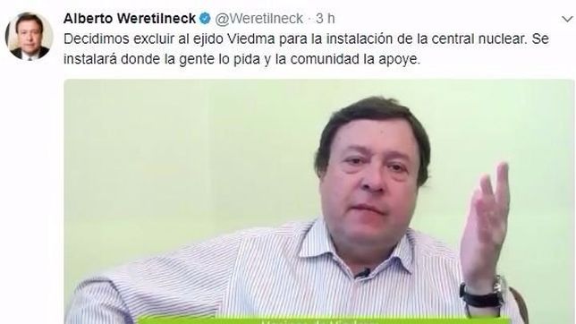 central nuclear: weretilneck descarto la instalacion en viedma