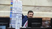 Edgardo Kueider, senador de Unidad Federal, durante el debate de Boleta Única.&nbsp;