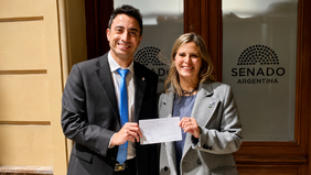 Enzo Fullone y Martina Lacour, la última incorporación de La Libertad Avanza en Río Negro.&nbsp;