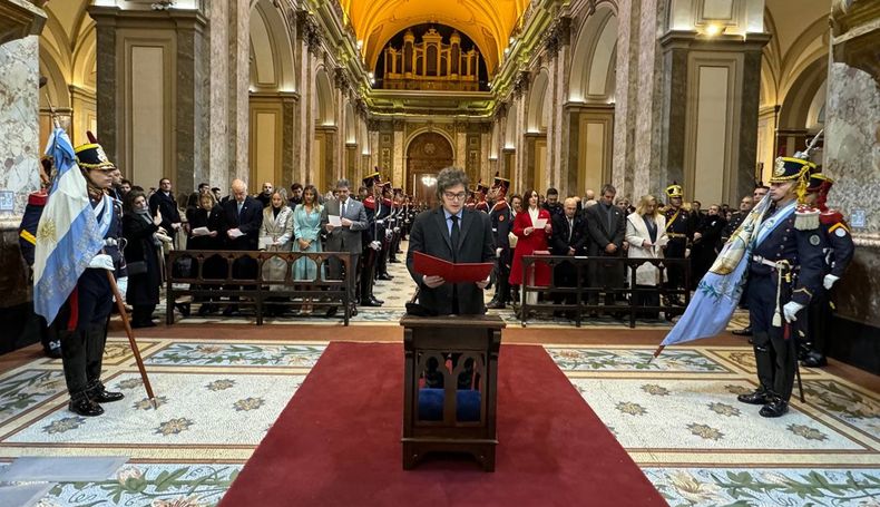 Javier Milei en el tedeum por el 9J
