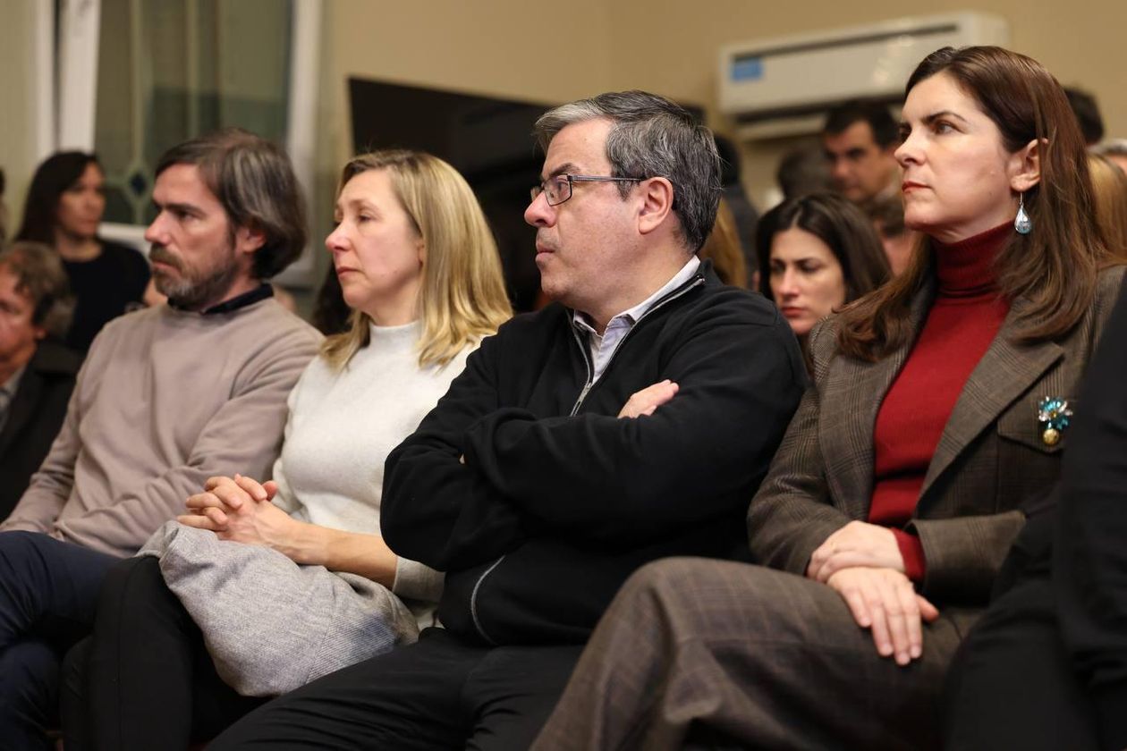Parte de la dirigencia de UP en la conferencia.&nbsp;