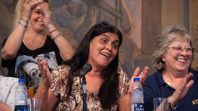 Karina Moyano, hija de Hugo, secretaria adjunta de las 62 Organizaciones.