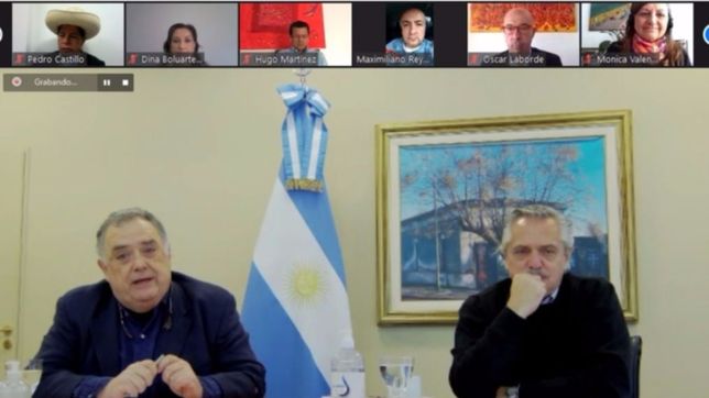 fernandez dialogo con castillo y llamo a preservar la unidad en la region