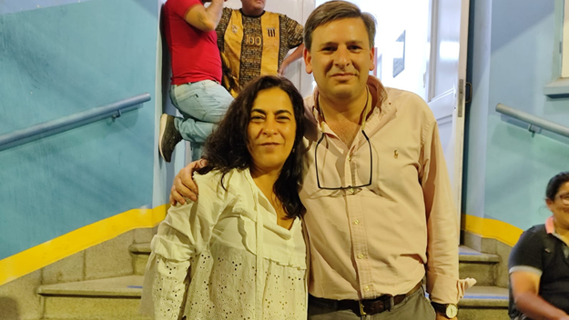 Carolina Moises y Carlos de Aparici, su candidato a vice para disputar la interna en el PJ de Jujuy.