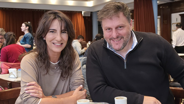 Natalia de la Sota con Leandro Santoro