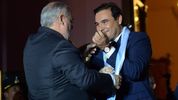 Ricardo Colombi y Gustavo Valdés en el último traspaso de Gobierno entre dos radicales en Corrientes.&nbsp;