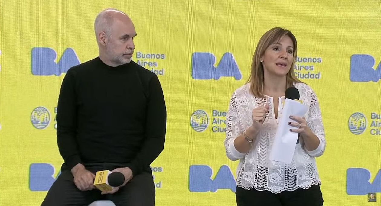 Horacio Rodríguez Larreta y Soledad Acuña en un acto.