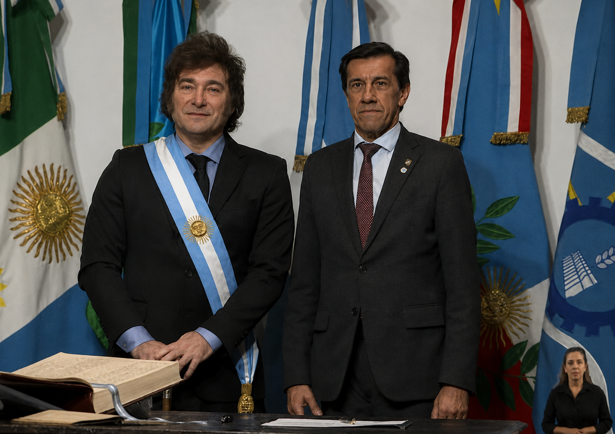 Javier Milei junto al gobernador de Jujuy, Carlos Sadir.