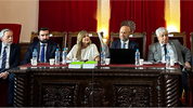 Mariano Borinsky y Mariana Catalano, aspirantes a la Corte Suprema de Justicia, durante la charla organizada por los Judiciales de Córdoba