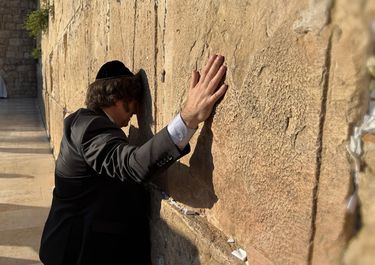 Javier Milei en Israel. 