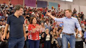 Diego Santilli y Facundo Manes, excomtrincantes de la PASO en 2021.&nbsp;