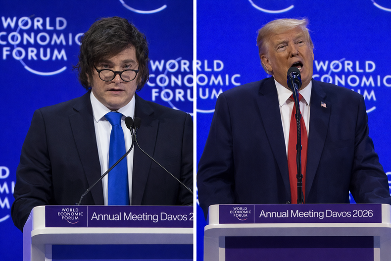 Javier Milei y Donald Trump, en Davos.