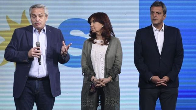 Alberto Fernández, Cristina Kirchner y Sergio Massa.