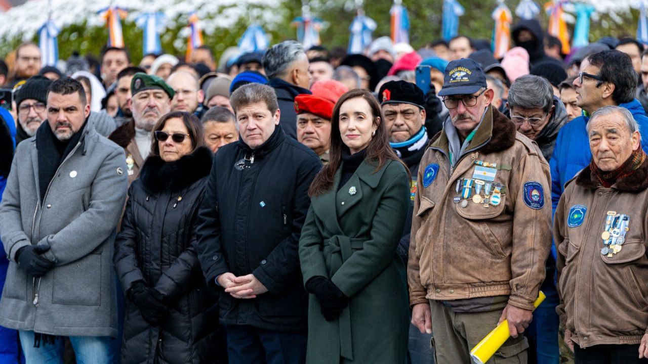 La vicepresidenta Victoria Villarruel viajó a Ushuaia para participar del acto oficial por el Día del Veterano y de los Caídos en la Guerra de Malvinas.