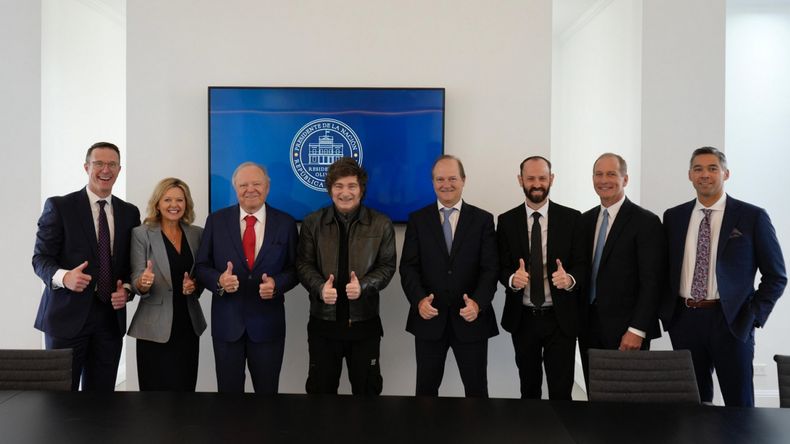 Harold Hamm, amigo de Donald Trump y todo su equipo, en Olivos con Javier Milei