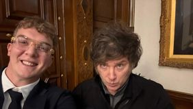 Javier Milei con Hayden Davis, cocreador de $LIBRA. La oposición avanzará en la investigación legislativa. 