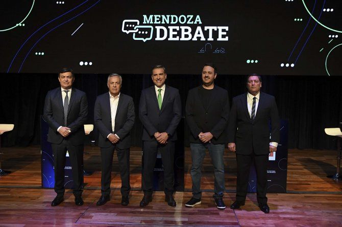 Candidatos a gobernar Mendoza en el debate del domingo 17.