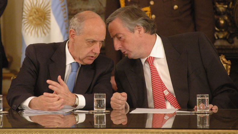 Néstor Kirchner con Roberto Lavagna.
